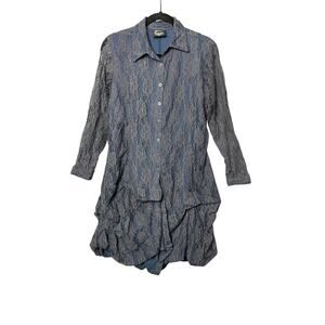Zashi Lace Long Sleeve Layered Skirt Button Up Dress Women Size XL Cottagecore